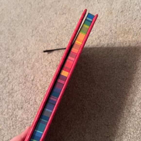 Pink/Red Paisley Faux-Leather Hardcover Lined Journal w/ Ribbon Bookmark - Picture 3 of 8